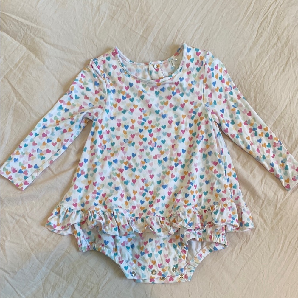 Posh Peanut Multicolor Heart Baby Romper